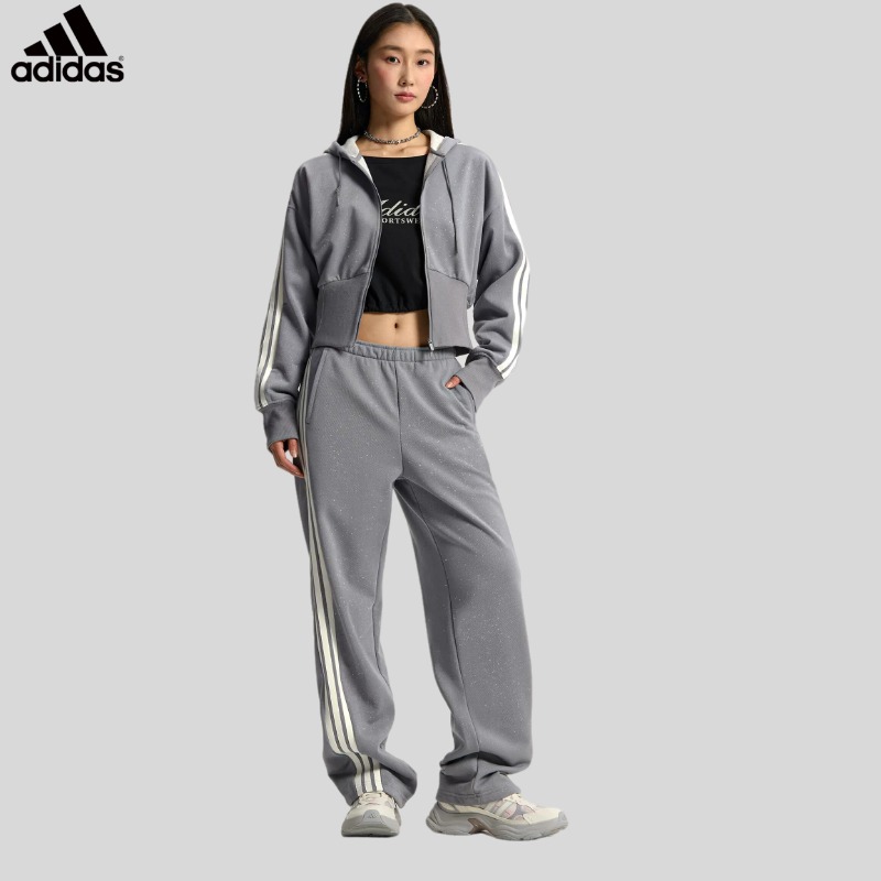 Street Fashion Adidas - جاكيت أديداس بسحاب غير متماثل منسوج