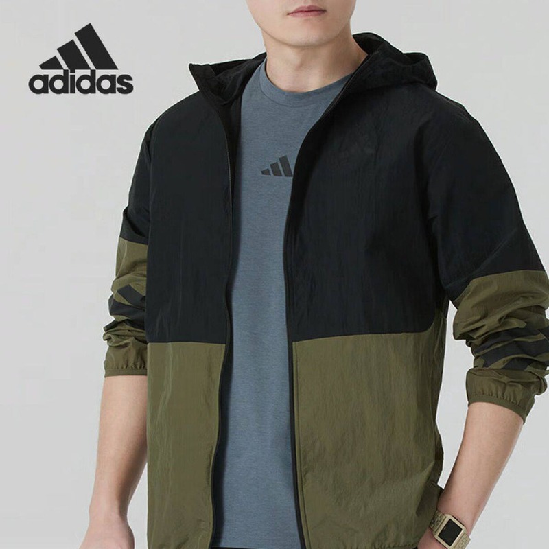Street Fashion Adidas - جاكيت أديداس بغطاء رأس مغسول مقاوم