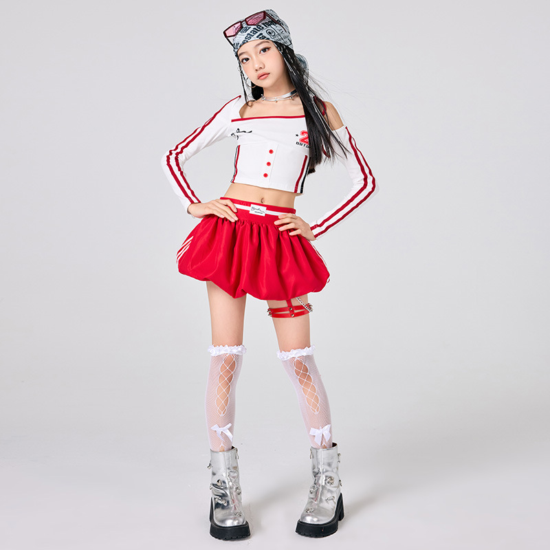 Street Fashion Kpop - ملابس هيب هوب للفتيات، بلوزة بيضاء