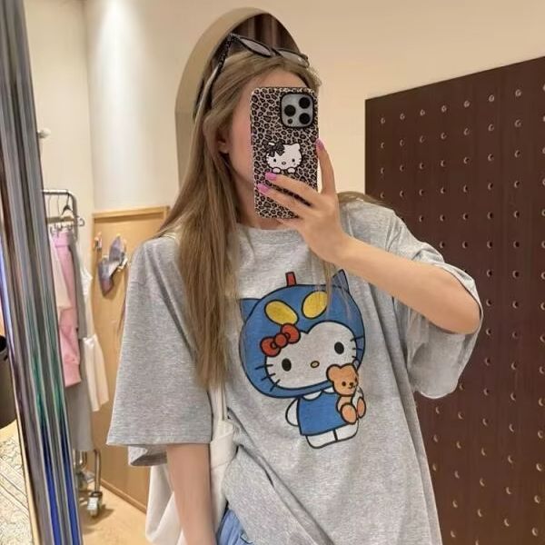 Street Fashion Tshirt - تي شيرت مطبوع عليه هالو كيتي