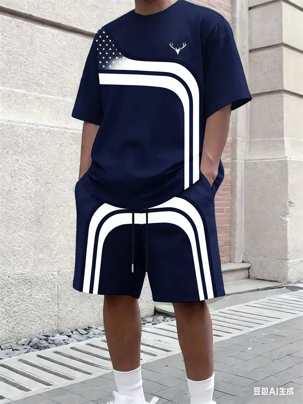 Street Fashion Tshirt - طقم صيفي أنيق للرجال مكون من