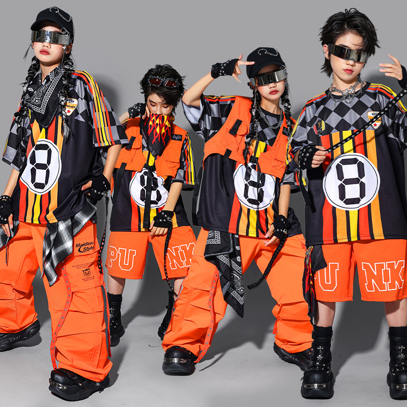 Street Fashion Kpop - ملابس هيب هوب للأولاد، قميص مخطط
