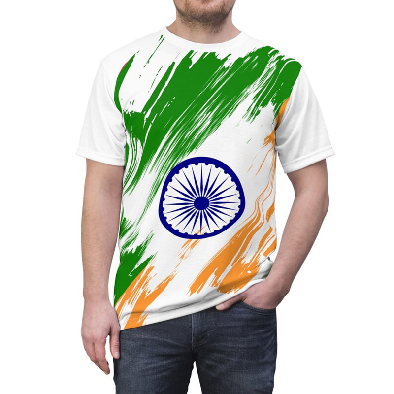 India Flag Print T-shirt Men's - مراجعة Street Fashion India وسعره