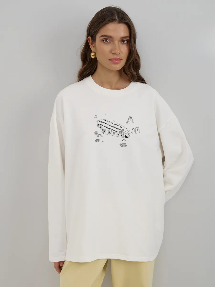 قميص نسائي خريفي 100% قطن بأكم - مراجعة Longline Tee Oversized وسعره