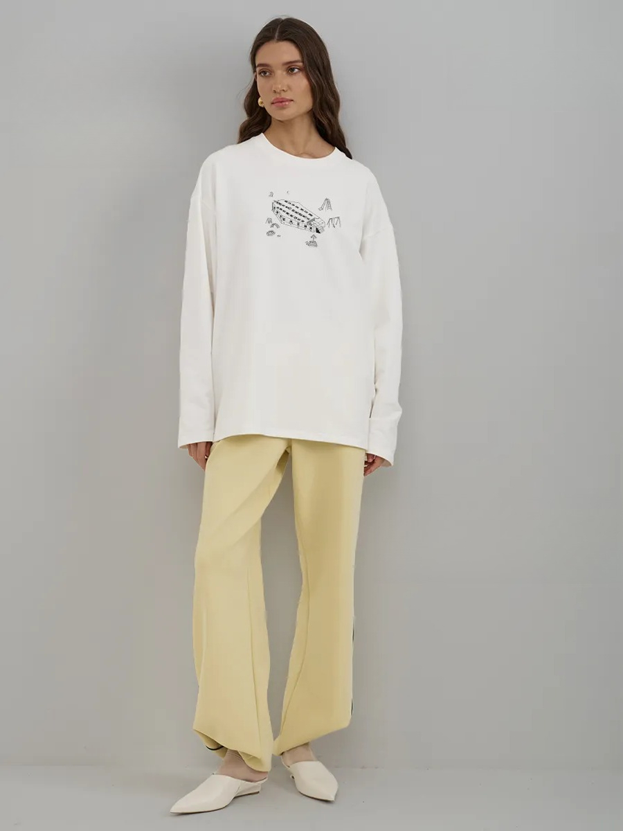 قميص نسائي خريفي 100% قطن بأكم - مراجعة Longline Tee Oversized وسعره