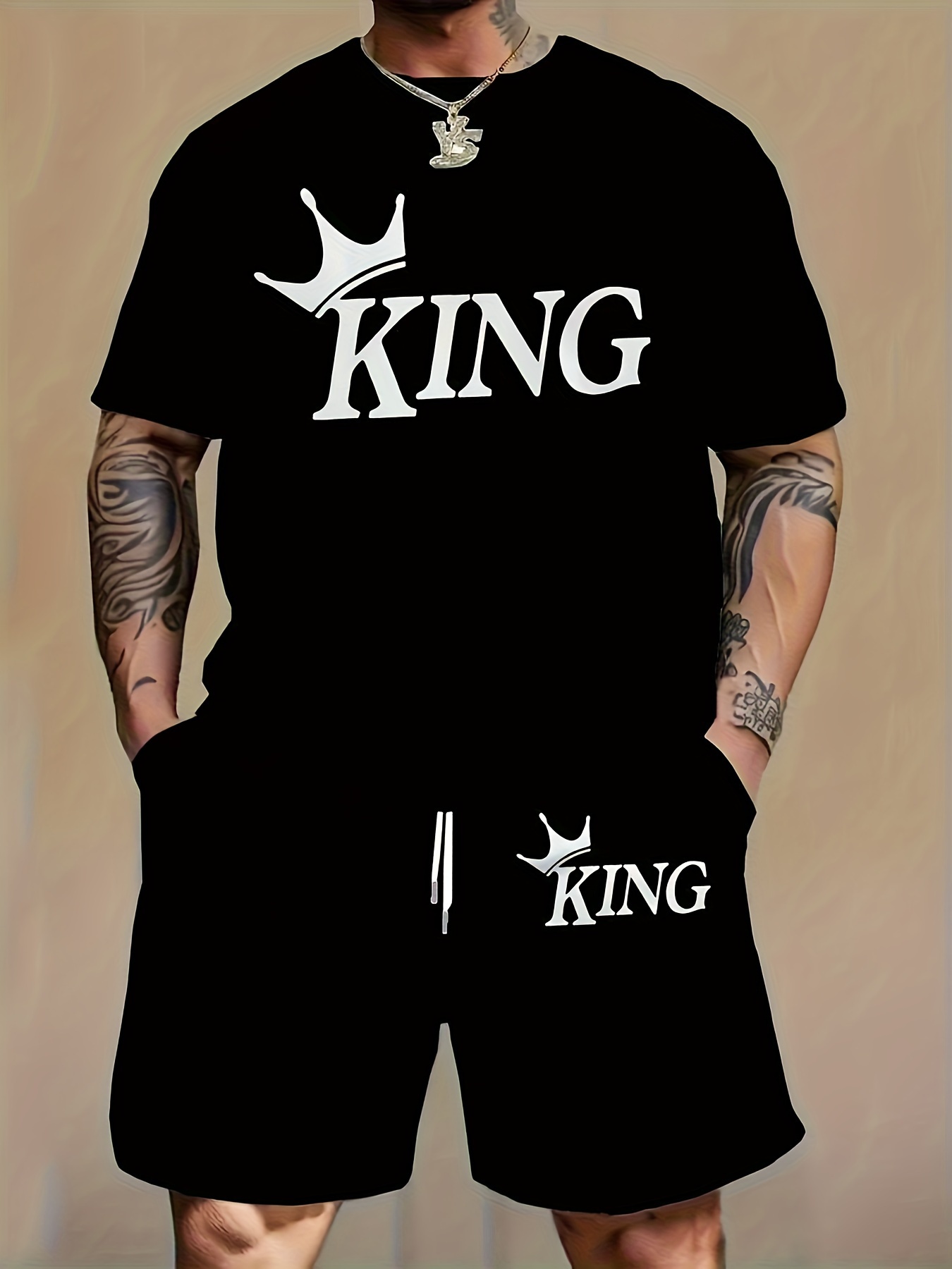 طقم رجالي مكون من قطعتين متطاب - مراجعة Street Fashion Tshirt وسعره