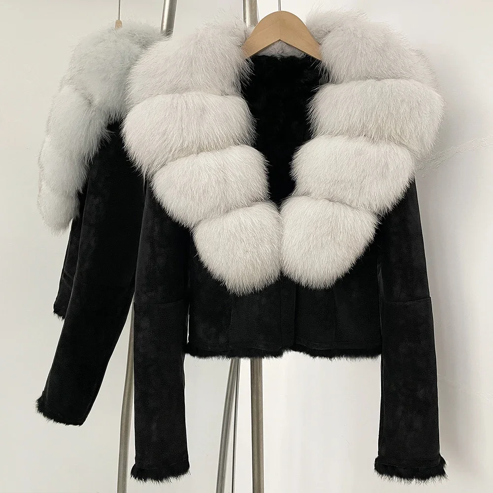 OFTBUY معطف بياقة من فرو الثعل - مراجعة Street Fashion Official وسعره