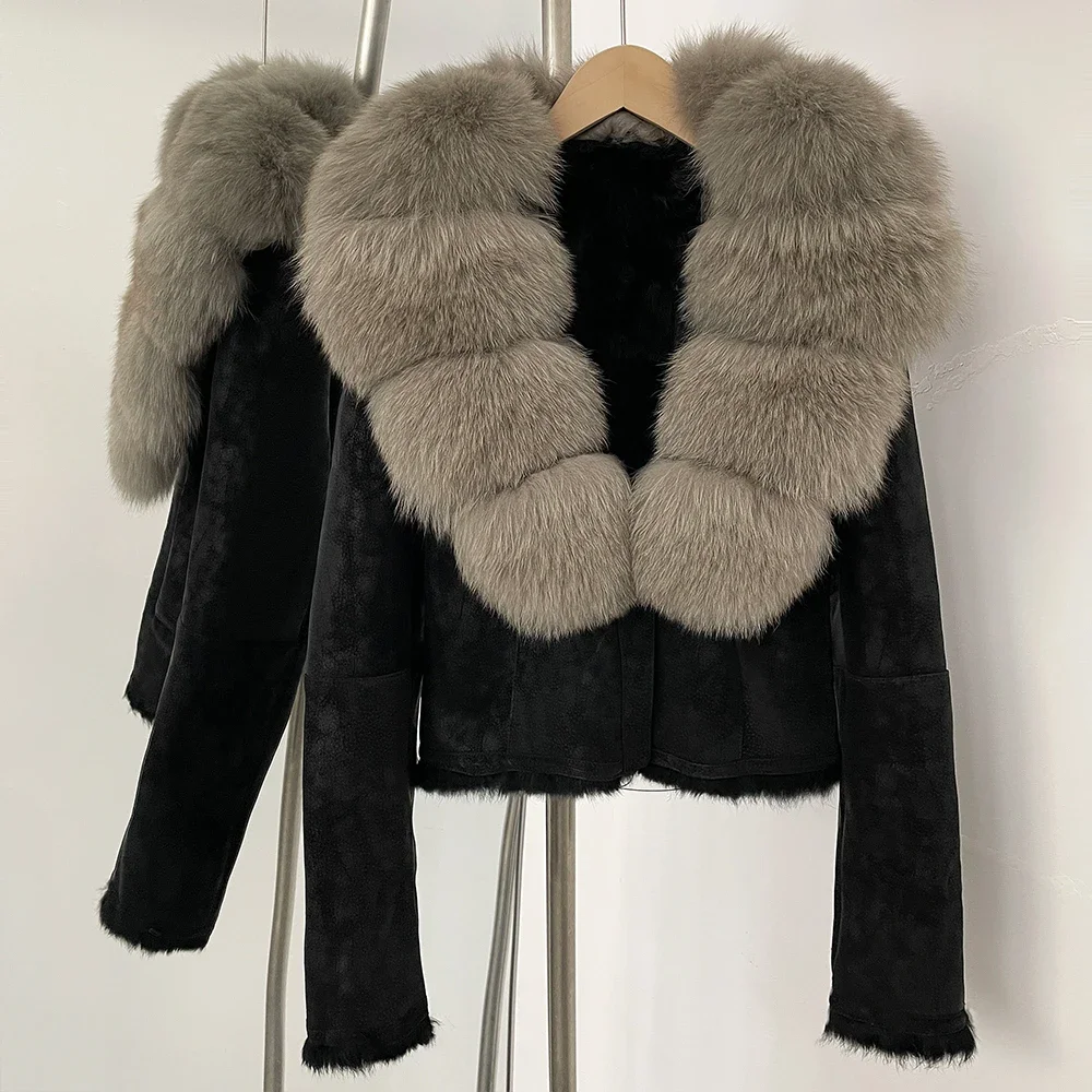 OFTBUY معطف بياقة من فرو الثعل - مراجعة Street Fashion Official وسعره