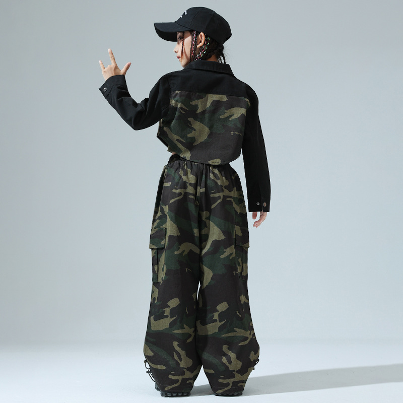 بدلة هيب هوب مموهة للفتيات، زي - مراجعة Street Fashion Kpop وسعره