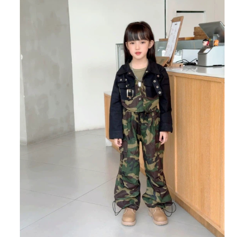 بدلة هيب هوب مموهة للفتيات، زي - مراجعة Street Fashion Kpop وسعره