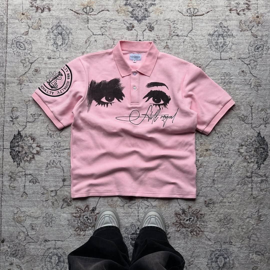 قميص بولو بأسلوب ريترو أمريكي، - مراجعة Street Fashion Logo Design وسعره